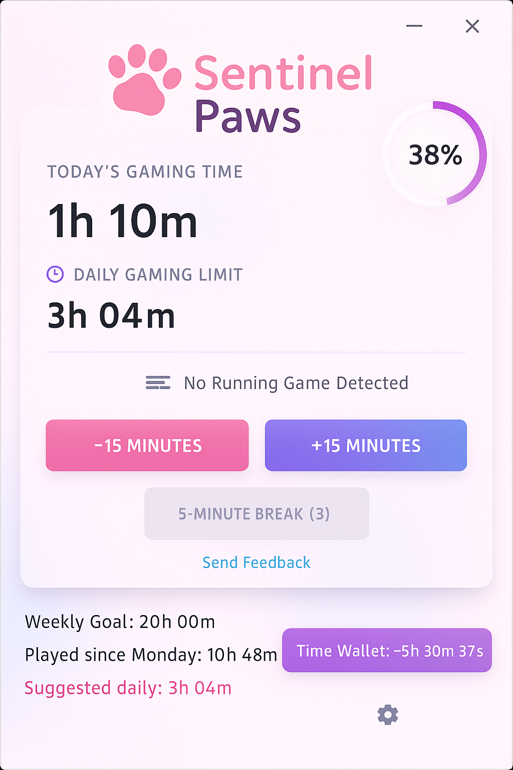 Sentinel Buddy Cute Dashboard with Pink Theme
